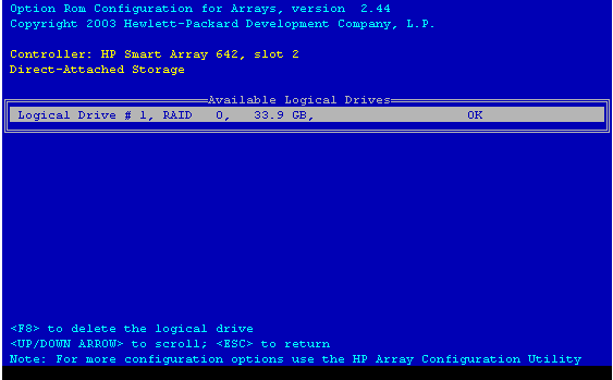 HP Proliant 系列服务器 F8 配置阵列卡过程 HP Proliant 系列服务器 F8 配置阵列卡过程